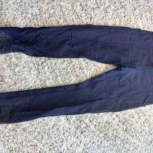 Lululemon Athletica Navy Leggings with Polka Dot Detail